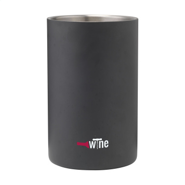 Logo trade promotional giveaway photo of: CoolSteel Black wine cooler